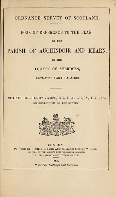 (143) 1867 - Auchindoir and Kearn, County of Aberdeen