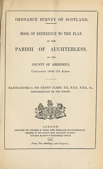 (243) 1871 - Auchterless, County of Aberdeen