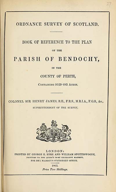 (697) 1865 - Bendochy, County of Perth