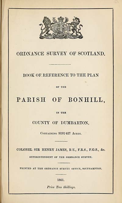 (285) 1861 - Bonhill, County of Dumbarton