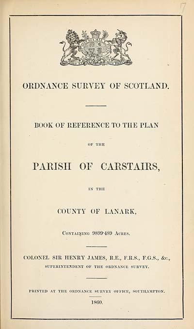 (589) 1860 - Carstairs, County of Lanark