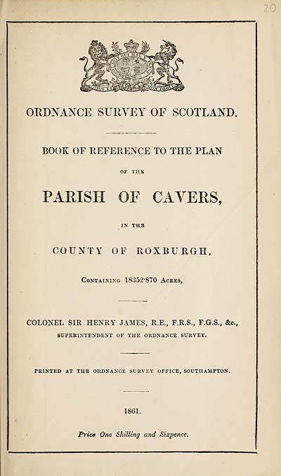(689) 1861 - Cavers, County of Roxburgh
