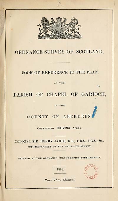 (7) 1868 - Chapel of Garioch, County of Aberdeen