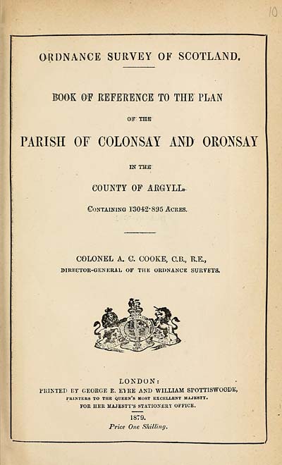(231) 1879 - Colonsay and Oronsay, County of Argyll