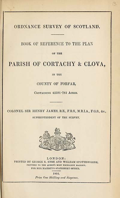 (281) 1864 - Cortachy & Clova, County of Forfar