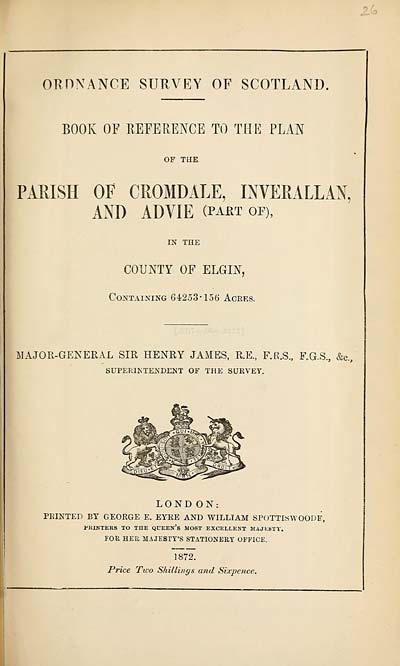 (589) 1872 - Cromdale, Inverallan and Advie (part of), County of Elgin