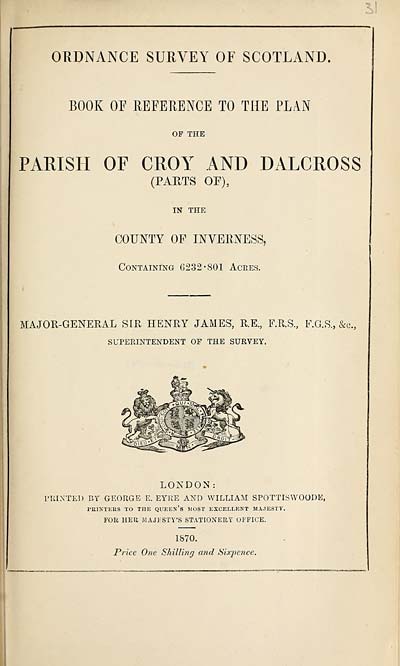 (681) 1870 - Croy and Dalcross (part of), County of Inverness