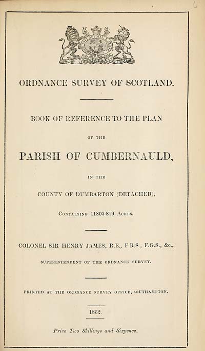 (127) 1862 - Cumbernauld, County of Dumbarton (detached)