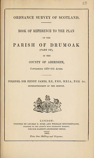 (699) 1866 - Drumoak (Part of), County of Aberdeen