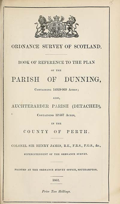 (399) 1862 - Dunning, County of Perth