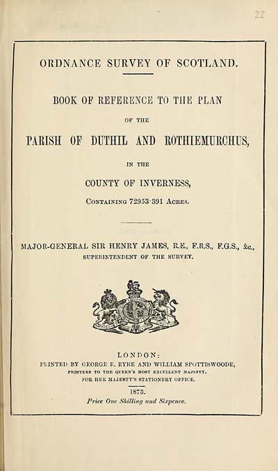 (571) 1873 - Duthil and Rothiemurchus, County of Inverness