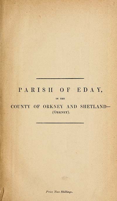 (7) 1881 - Eday, in the County of Orkney and Shetland (Orkney)