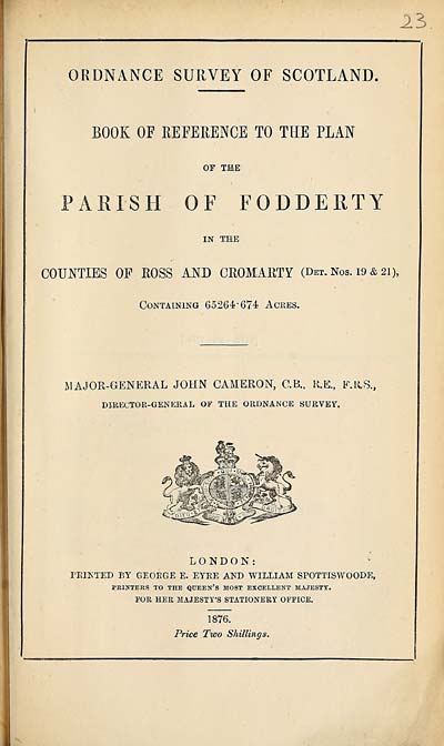 (567) 1876 - Fodderty, Counties of Ross and Cromarty