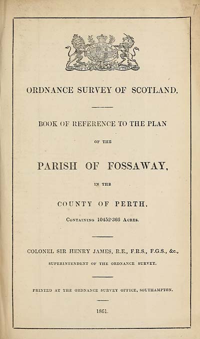 (167) 1861 - Fossaway, County of Perth