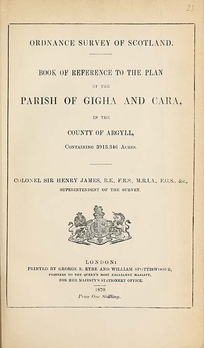 (551) 1870 - Gigha and Cara, County of Argyll
