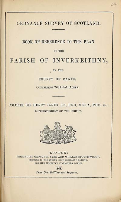 (541) 1868 - Inverkeithny, County of Banff