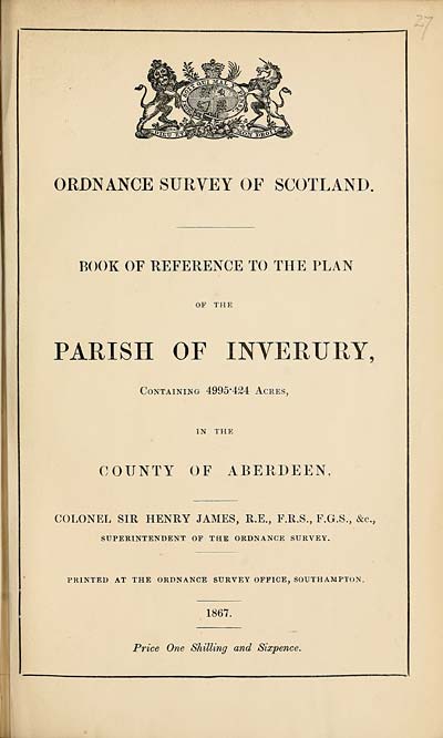 (623) 1867 - Inverury, County of Aberdeen