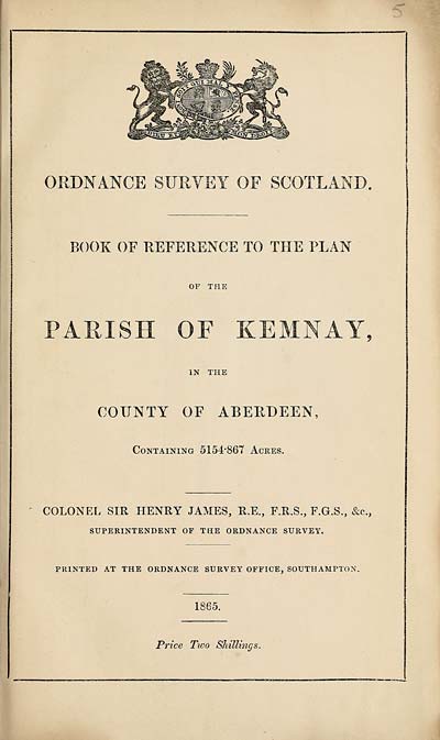 (97) 1865 - Kemnay, County of Aberdeen