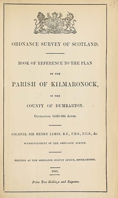 (643) 1861 - Kilmaronock, County of Dumbarton