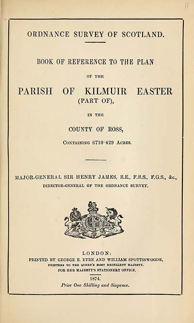 (225) 1874 - Kilmuir Easter (Part of), County of Ross