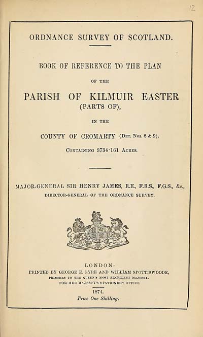 (243) 1874 - Kilmuir Easter (Parts of), County of Cromarty