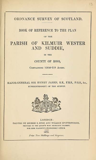 (259) 1872 - Kilmuir Wester and Suddie, County of Ross