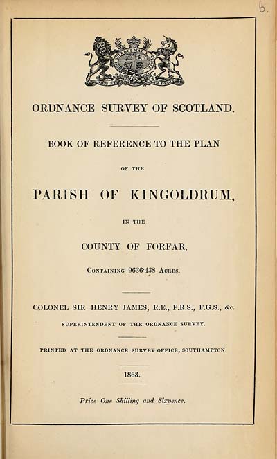 (121) 1863 - Kingoldrum, County of Forfar