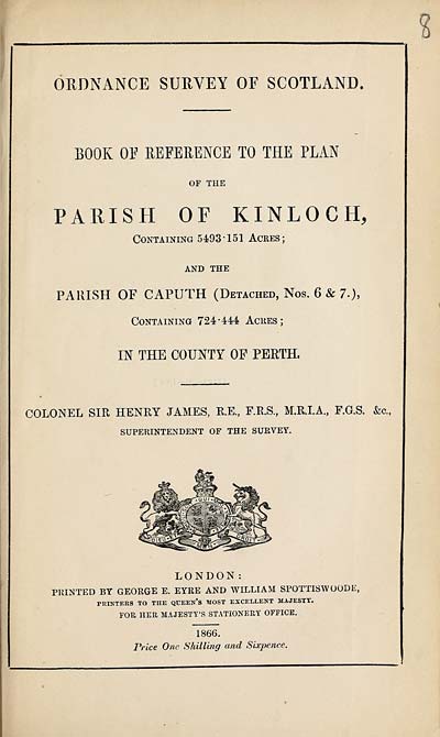 (165) 1866 - Kinloch, and Caputh (Detached Nos. 6 & 7) County of Perth
