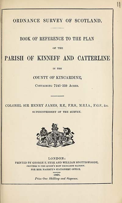 (211) 1866 - Kinneff and Catterline, County of Kincardine