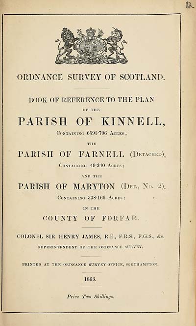 (231) 1863 - Kinnell, Farnell (Detached), and Maryton, County of Forfar