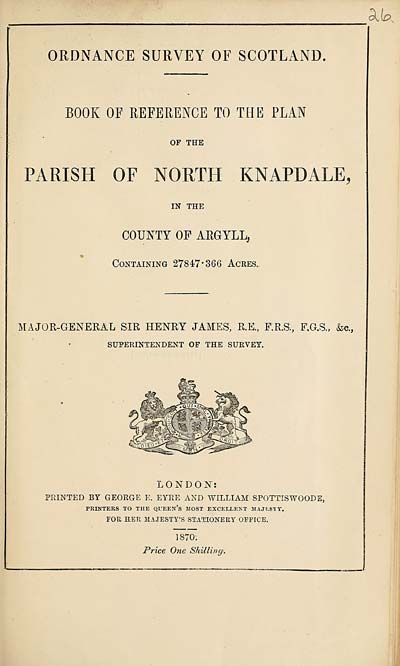 (599) 1870 - North Knapdale, County of Argyll