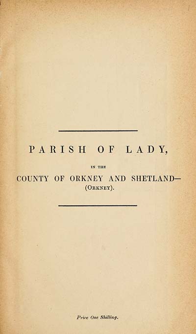 (7) 1881 - Lady, County of Orkney and Shetland (Orkney)