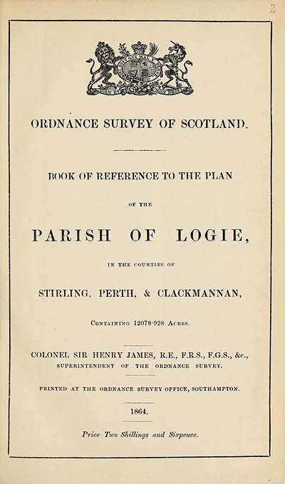 (27) 1864 - Logie, Counties of Stirling, Perth, & Clackmannan