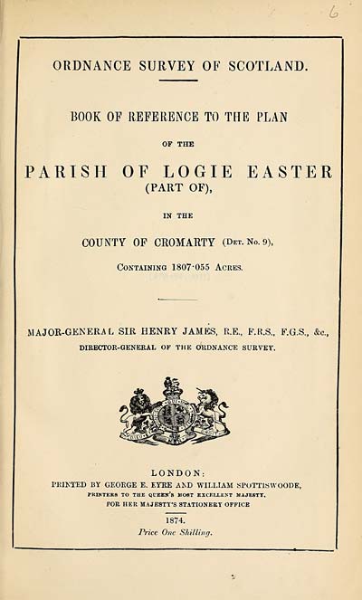 (123) 1874 - Logie Easter (Part of), County of Cromarty