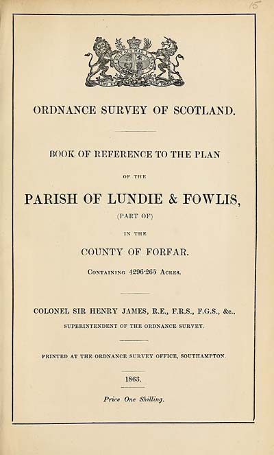 (321) 1863 - Lundie & Fowlis, County of Forfar