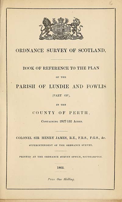 (337) 1863 - Lundie and Fowlis (Part of), County of Perth