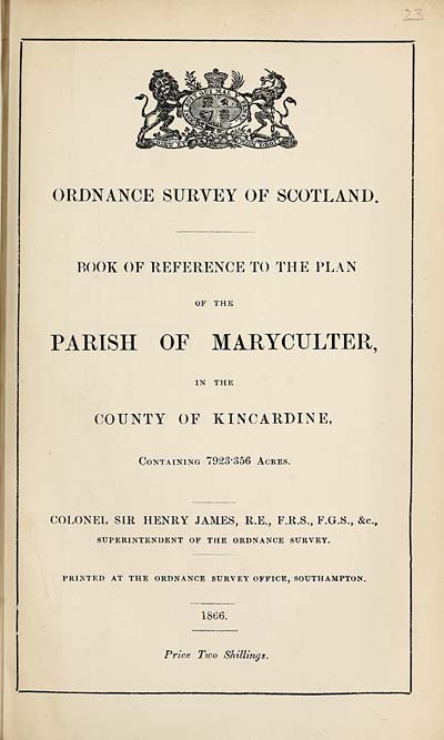 (507) 1866 - Maryculter, County of Kincardine