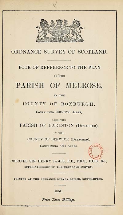 (7) 1861 - Melrose, County of Roxburgh