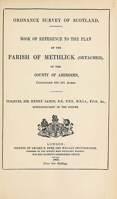 (109) 1869 - Methlick (Detached), County of Aberdeen