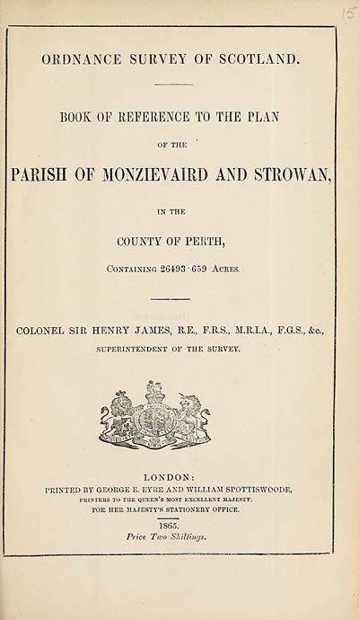 (537) 1865 - Monzievaird and Strowanm, County of Perth