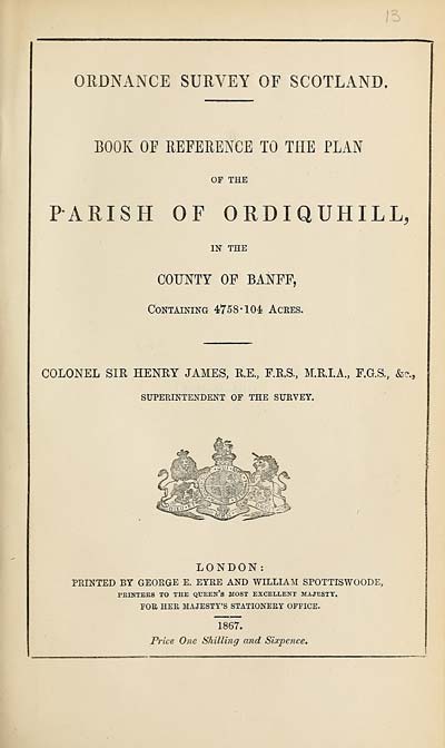 (333) 1867 - Ordiquhill, County of Banff