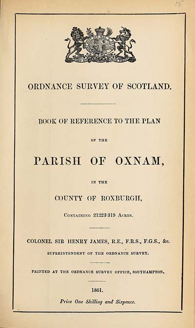 (373) 1861 - Oxnam, County of Roxburgh