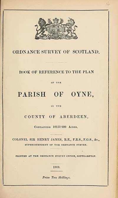 (405) 1868 - Oyne, County of Aberdeen