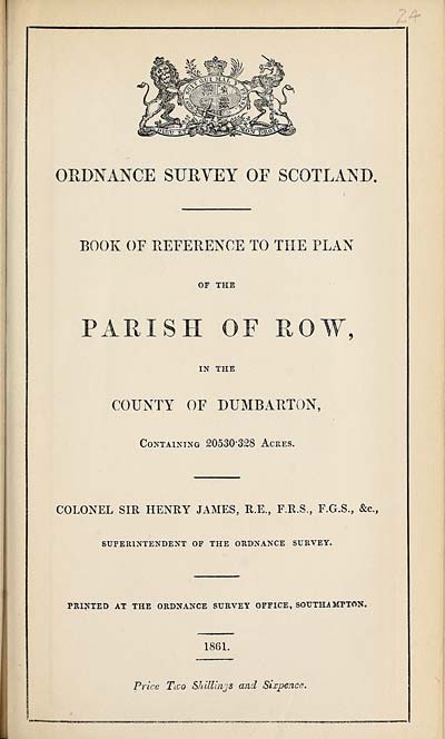 (545) 1861 - Row, County of Dumbarton