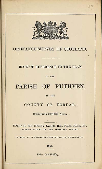(657) 1864 - Ruthven, County of Forfar