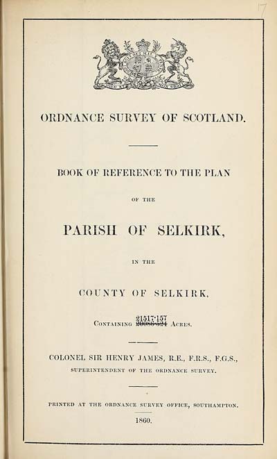 (469) 1860 - Selkirk, County of Selkirk