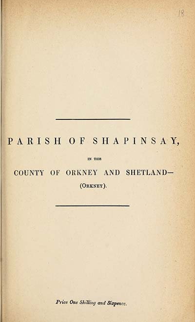 (511) 1881 - Shapinsay, County of Orkney and Shetland (Orkney)