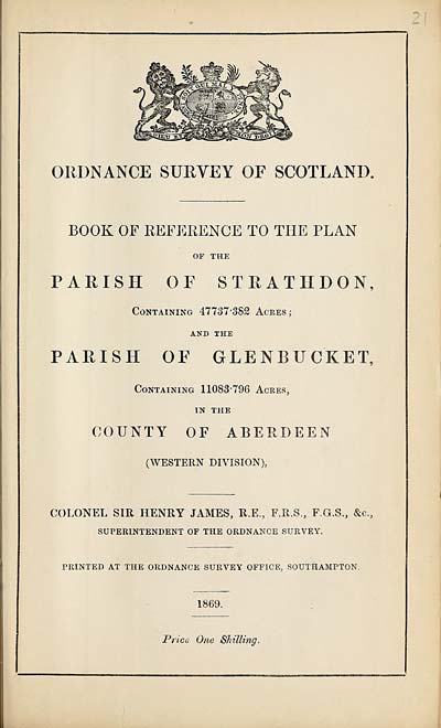 (445) 1869 - Strathdon and Glenbucket, County of Aberdeen