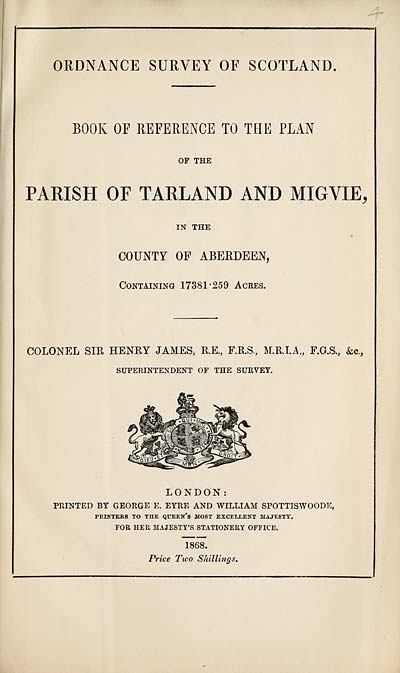 (87) 1868 - Tarland and Migvie, County of Aberdeen