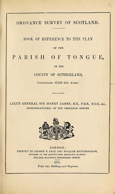 (333) 1875 - Tongue, County of Sutherland